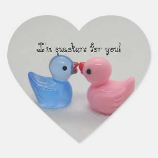 Duck Love Herz-Aufkleber