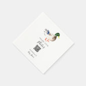 Duck Mallard Baby Shower Share Fotos QR Code Serviette (Ecke)