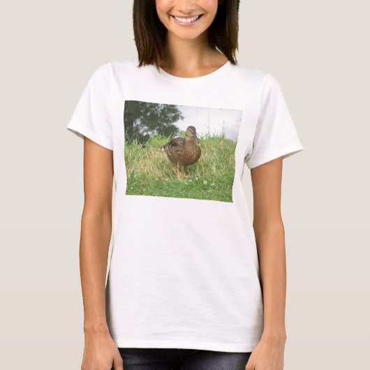 Duck Mallard Female Niedlich Nature Foto T-Shirt (Vorderseite)