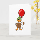 Duck mit Balloon Karte (Gelbe Blume)