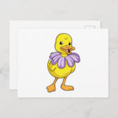 Duck mit Daisy Postkarte (Vorne/Hinten)