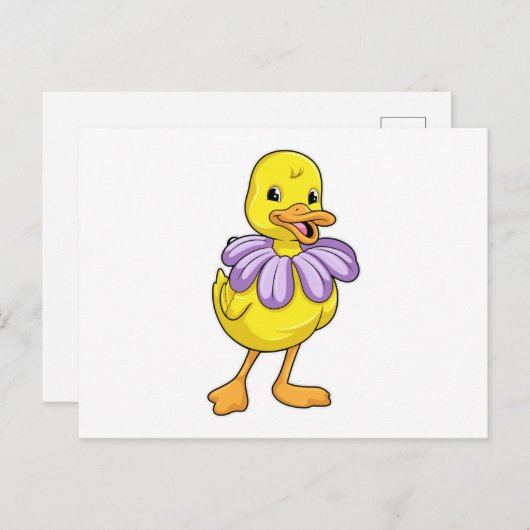 Duck mit Daisy Postkarte (Vorne/Hinten)