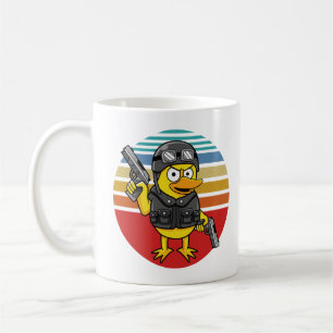 Duck mit Pistols Crazy Vintag, Pew Pew Madafakas Kaffeetasse