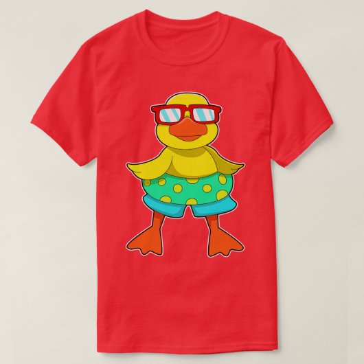 Duck mit Swim Ring Sonnenbrille T-Shirt (Design vorne)