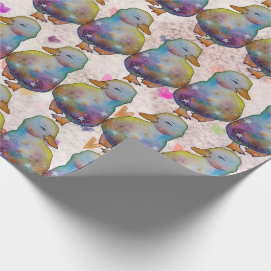Duck named Rainbow Geschenkpapier (Ecke)