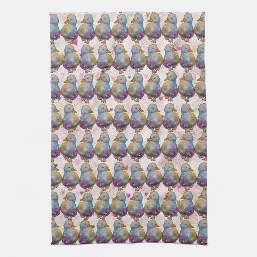 Duck named Rainbow Geschirrtuch (Vertikal)