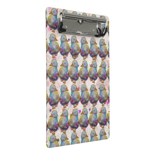 Duck named Rainbow Mini Klemmbrett (Schrägansicht)