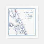 Duck NC Außenbanks OBX Navy Elegante Hochzeit Serviette (Vorderseite)