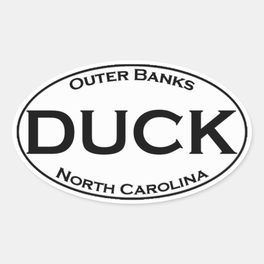 Duck North Carolina Oval Logo Ovaler Aufkleber (Vorderseite)