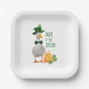 Duck o' the Irish St Patricks Day Pappteller
