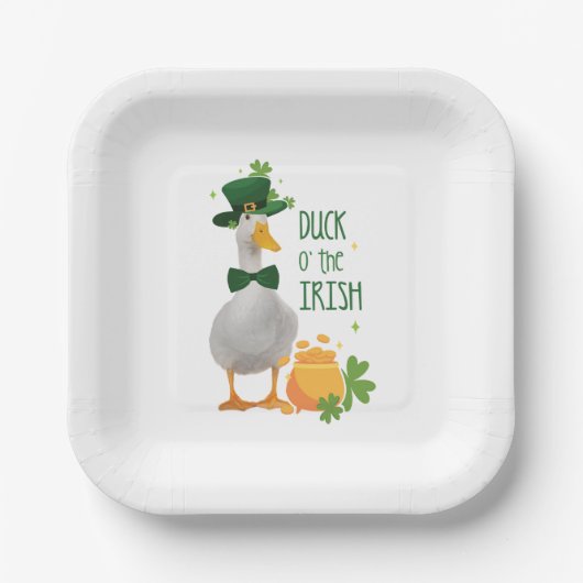 Duck o' the Irish St Patricks Day Pappteller (Vorderseite)