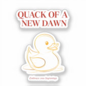 Duck of a New Dawn - Silhouette Sunrise Art Aufkleber (Vorderseite)