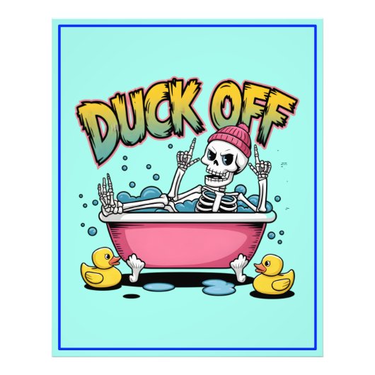 Duck Off Funny Skeleton Design-61161 Framed Art Fotodruck (Vorne)