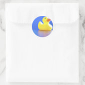 Duck on Blue Runder Aufkleber (Tasche)