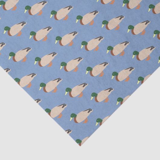 Duck Pattern auf blau Seidenpapier (Ausschnitt)