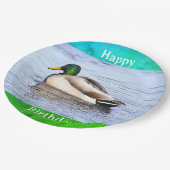 Duck Photo Birthday Paper Plate Pappteller (Schrägansicht)