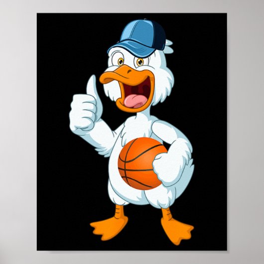 Duck Playing Bysketbyll Kostüm Bysketbyll Player Poster (Vorne)