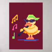 Duck Playing Musik Pixel Art Poster (Vorne)