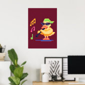 Duck Playing Musik Pixel Art Poster (Heimbüro)