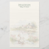 Duck Pond Country Homestead Lined Writing Paper Briefpapier (Vorderseite)