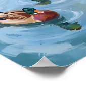 Duck Pond Wasserfarbe gestrichen Poster (Ecke)