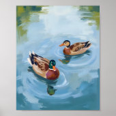 Duck Pond Wasserfarbe gestrichen Poster (Vorne)