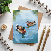 Duck Pond Wasserfarbe gestrichen Postkarte