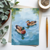 Duck Pond Wasserfarbe gestrichen Postkarte
