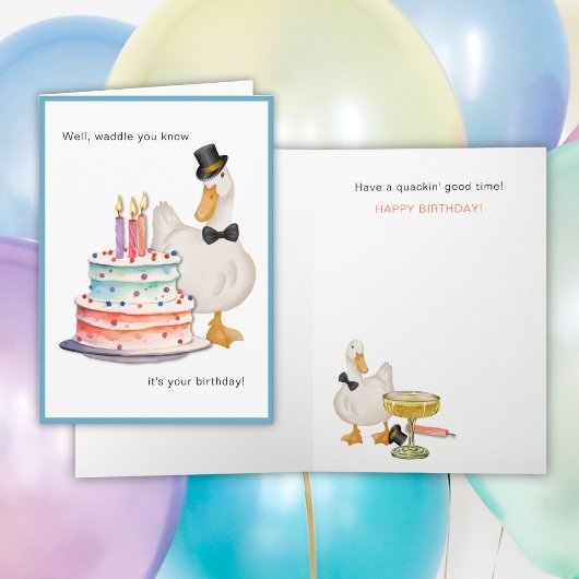 Duck Pun Birthday Card Feiertagskarte