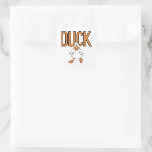 Duck Quadratischer Aufkleber (Tasche)