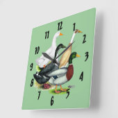 Duck Quartet Quadratische Wanduhr (Winkel)