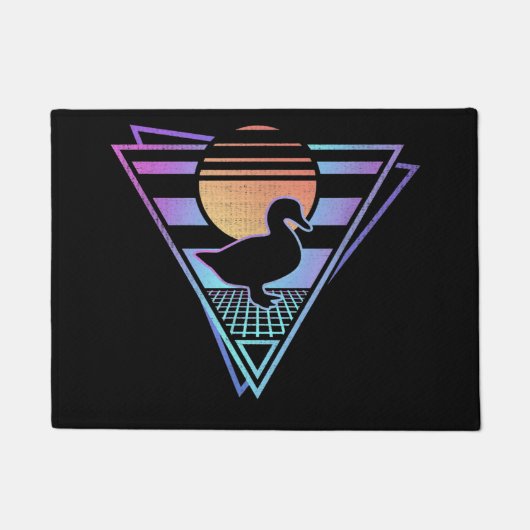 Duck Retro 80er EDM Synthwave Gift T - Shirt Fußmatte (Vorderseite)