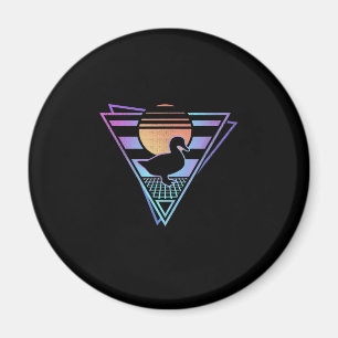Duck Retro 80er EDM Synthwave Gift T - Shirt Magnet