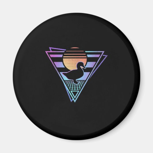 Duck Retro 80er EDM Synthwave Gift T - Shirt Magnet (Vorne)
