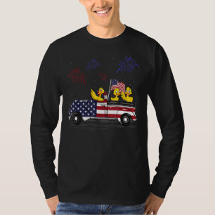 Duck Ride Truck American Flag Feuerwerk 4. T-Shirt