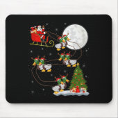 Duck Santa Sleigh Flying Funny Magical Christmas P Mousepad (Vorne)