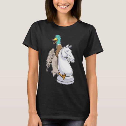 Duck Schach Knight Schach T-Shirt (Vorderseite)