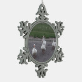 Duck Schneeflocken Zinn-Ornament (Links)