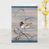 Duck Schwimmen im See Karte (Gelbe Blume)