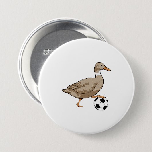 Duck Soccer Player Soccer Button (Vorne & Hinten)