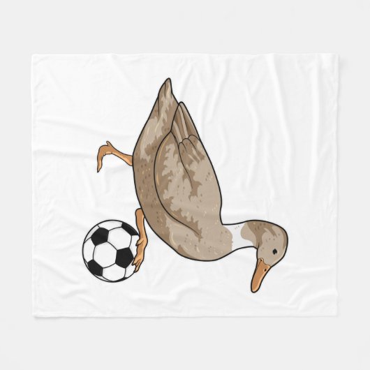 Duck Soccer Player Soccer Fleecedecke (Vorderseite (Horizontal))