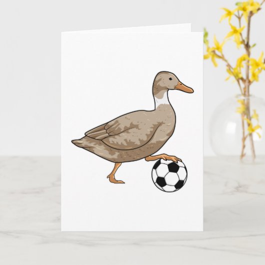 Duck Soccer Player Soccer Karte (Gelbe Blume)