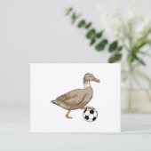 Duck Soccer Player Soccer Postkarte (Stehend Vorderseite)