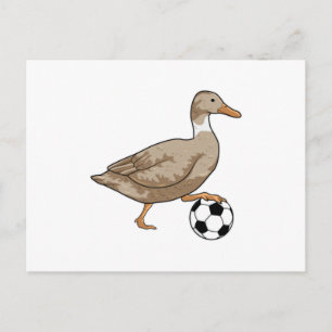 Duck Soccer Player Soccer Postkarte