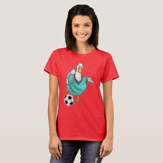 Duck Soccer Player Soccer T-Shirt (Vorne ganz)