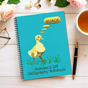 Duck Sprichwort Quack Kids 1st Calligraphy Notizblock