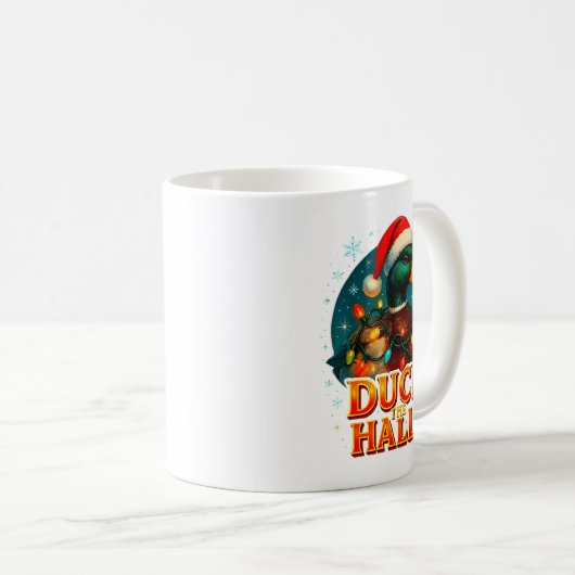 Duck The Halls Funny Christmas Lights Hunting Seas Kaffeetasse (VorderseiteRechts)