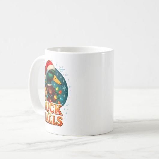 Duck The Halls Funny Christmas Lights Hunting Seas Kaffeetasse (Vorderseite Links)