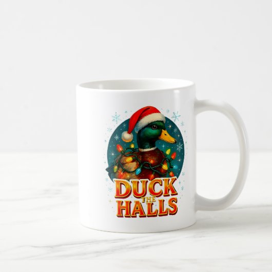 Duck The Halls Funny Christmas Lights Hunting Seas Kaffeetasse (Rechts)