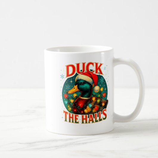 Duck The Halls Funny Christmas Lights Hunting Seas Kaffeetasse (Rechts)